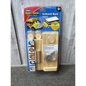 Lowes Build & Grow School Bus Kit For Kids Ages 5+ Includes Wood Pieces & Screws